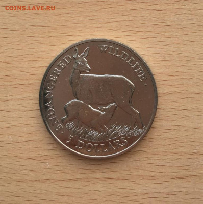 Крона Шайба Острова Кука 5$ долларов 1991 Лань Олень - kpd_krona_shajba_ostrova_kuka_5_dollarov_1991_lan_olen_vymirajushchie_vidy_fauna_zhivotnye_buklet (2)