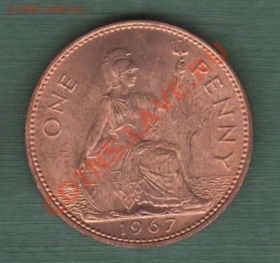 Великобритания, 1 Пенни 1967 UNC (15.09) - A 1