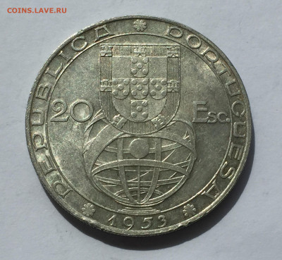 Португалия 20 эскудо, 1953 с 200 серебро 800 проба - IMG_3861.JPG
