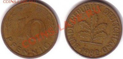 Германия 10 пфеннигов 1982F до 15.09.11 21-00 - Германия 10 пфеннигов 1982F