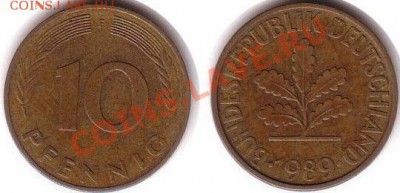 Германия 10 пфеннигов 1989F до 15.09.11 21-00 - Германия 10 пфеннигов 1989F
