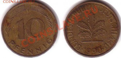 Германия 10 пфеннигов 1990F до 15.09.11 21-00 - Германия 10 пфеннигов 1990F