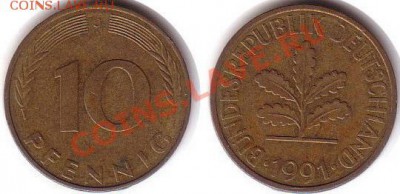 Германия 10 пфеннигов 1991J до 15.09.11 21-00 - Германия 10 пфеннигов 1991J