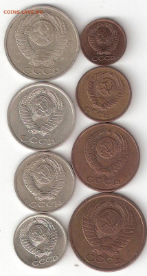 Набор погодовки СССР 1983: 50к,20к,15к,10к,5к,3к,2к,1к - 1983-8 монет 50к-1к СССР а