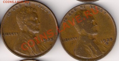 США 1 цент 1935+1935D до 16.9.11 22-00 мск - 1935