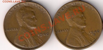 США 1 цент 1940+1940S до 16.9.11 22-00 мск - 1940