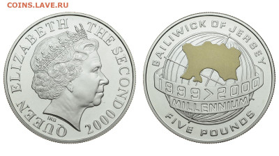 Джерси. 5 фунтов 1999 г. Proof. Тысячелетие. До 22.08.20. - Р294.JPG