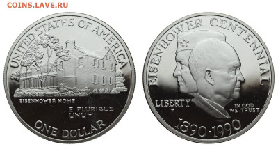 США. 1 доллар 1990 г. Proof. Эйзенхауэр. До 22.08.20. - 01_2.JPG