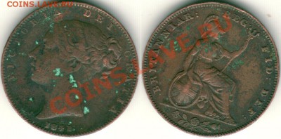 Англия, фартинг 1841 - до 21-00мск 15.09 - gb-f-1841