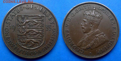 12 шиллинга 1935 года до 24.08 - Джерси 1.12 шиллинга, 1935