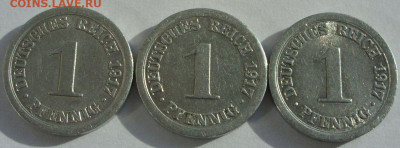 Германия, иностранщина (наборы, на вес, евро), царизм, СССР. - 1 пфенниг 1917 A - 1