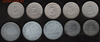 Монеты Германской империи - 10 штук (1908-1921 год) - CCI22082020_00000