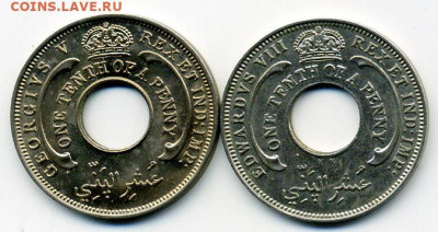 10 пенни 1936г Зап Африка UNC ! Разные 2 монеты. до 24 08 - File0849