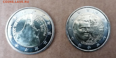 2 Евро 2 юбилейных монеты до 28.08.20 22.00 - Словения, Люксембург 2008 реверс