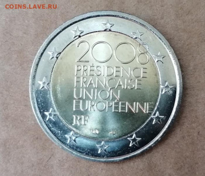 2 Евро Франция Председательство в ЕС до 28.08.20 22.00 - Франция 2008 реверс