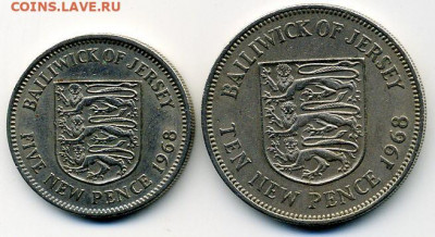 Остров Джерси. 5 и 10 пенсов 1968 г. До 1 09 - File0857