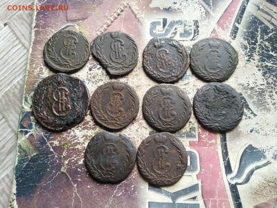 1, 2 копейки сибирь 1768-1772, 10 штук до 04.09.2020 - 10сиб 4
