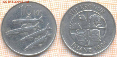 Исландия 10 крон 1984 г., до 8.09.2020 г. 22.00 по Москве - Исландия 10 крон 1984 1500