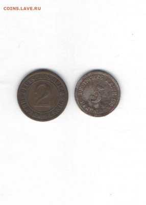 Германия, 2 монеты, до 22.00 мск 08.09 - Германия 2 пфеннинга 1924, 5-1906
