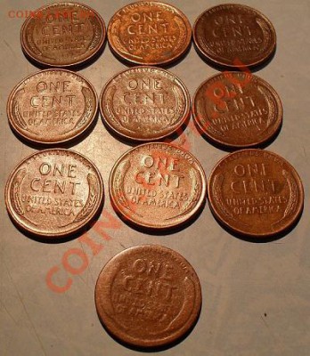 США 1 цент 1950-1958 (9 шт.) + бонус до 21.09.11 23.30 - 3