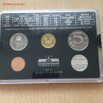 Швеция 2000 год годовой набор 5 монет - image-09-08-20-10-31-2