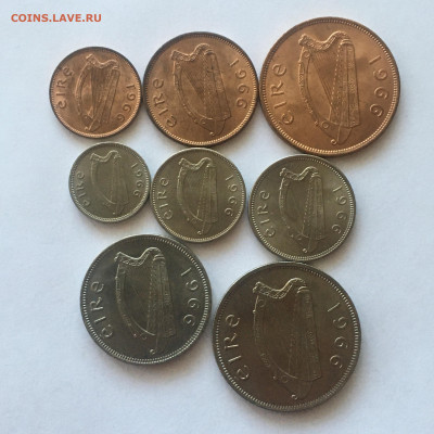 Ирландия 1966г годовой набор, 8 монет - image-18-08-20-06-37