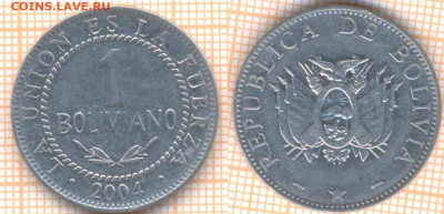 Боливия 1 боливиано 2004 г., до 10.09.2020 г. 22.00 по Москв - Боливия 1 боливиано 2004 1425