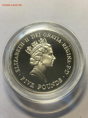 Великобритания 5 фунтов 1990г "90 лет Королева-Мать" - image-10-08-20-06-20