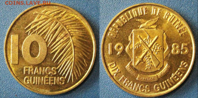 Гвинея 10 франков 1985 год  До 07-09 В22-00 мск - гвине 10фв