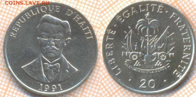 Гаити 20 сантимов 1991 г., до 11.09.2020 г. 22.00 по Москве - Гаити 20 центов 1991  7566