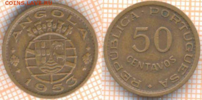 Ангола 50 сентаво 1953 г., до 11.09.2020 г. 22.00 по Москве - Ангола 50 сентаво 1953 1600