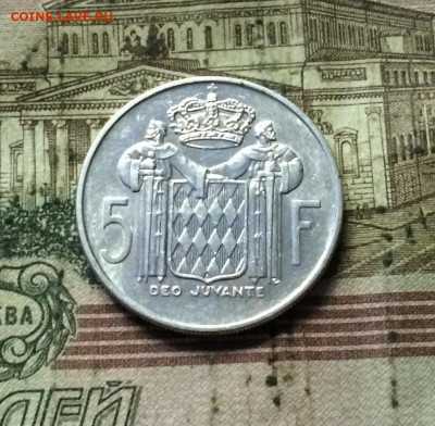 5 франков. 1966 год. Монако.Серебро до 10.09.20 - 9546.JPG