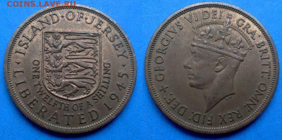 12 шиллинга 1945 года (Георг VI) до 13.09 - Джерси 1.12 шиллинга, 1945 (2)