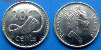 Фиджи - 20 центов 2010 года до 13.09 - Фиджи 20 центов, 2010