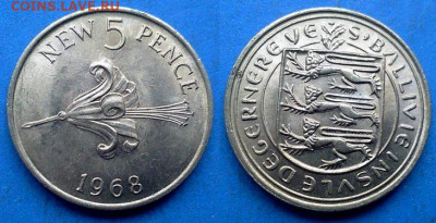 Гернси - 5 новых пенсов 1968 года до 13.09 - Гернси 5 новых пенсов, 1968