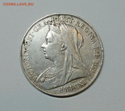 Великобритания 1 крона 1900 Королева Виктория Серебро Крона - velikobritanija_1_krona_1900_koroleva_viktorija_serebro_krona_shajba (1)