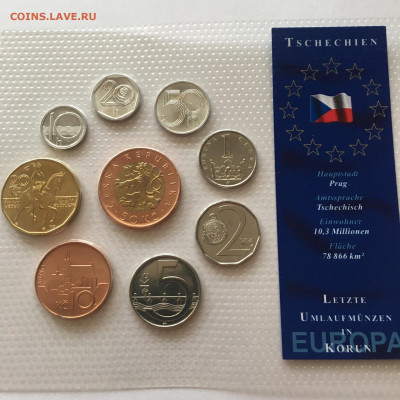 Чехия  Набор монет 9 шт в запайке - image-09-09-20-03-40-1