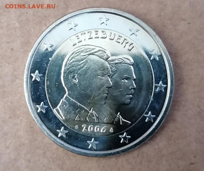 2 Евро Люксембург Гийом до 11.09.2020 22.00 - Люксембург 2006 25 лет гийому реверс