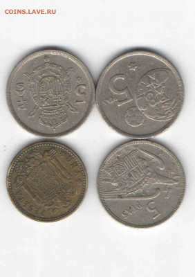 Испания, набор из 4 монет, до 2.00 мск. 17.09 - Испания 1 (2)