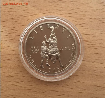 2 доллара 1995 50 центов S Летние Баскетбол - ssha_1_2_dollara_1995_50_centov_s_letnie_olimpijskie_igry_atlanta_1996_basketbol_unc_pruf_proof