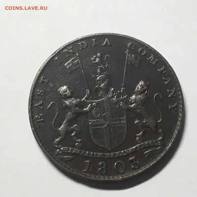 Британская Индия 1803г 10 кеш, Cu - image-19-08-20-09-46