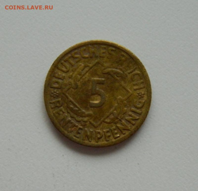 Германия 5 рентенпфеннигов 1924 г. "D" до 16.09.20 - DSCN1241.JPG