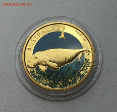 Австралия 1$ доллар 2010 Морская корова Дюгонь фауна - avstralija_1_dollar_2010_morskaja_korova_djugon_zhivotnye_fauna_emal_zaliv_shark_shark_bay (2)