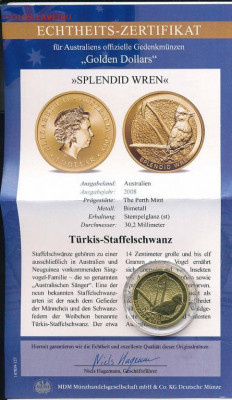 Австралия 1$ доллар 2008 Блестящий расписной малюр - avstralija_1_dollar_2008_blestjashchij_raspisnoj_maljur_zhivotnye_fauna_pticy (2)