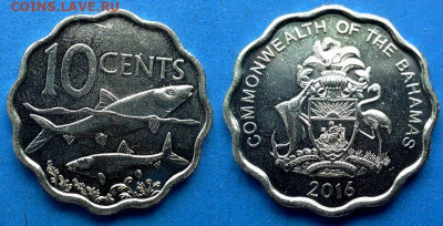 Багамы - 10 центов 2016 года (Фауна) до 18.09 - Багамы 10 центов, 2016
