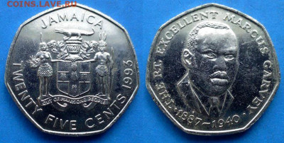 Ямайка - 25 центов 1993 года до 18.09 - Ямайка 25 центов, 1993