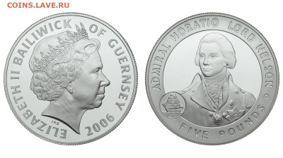 Гернси. 5 фунтов 2006 г. Proof. Нельсон. До 19.09.20. - Р287.JPG