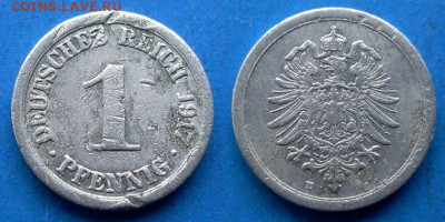 Германия - 1 пфенниг 1917 года (Е) до 20.09 - Германия 1 пфенниг, 1917 E