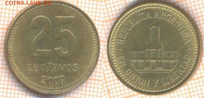 Аргентина 25 сентаво 2009 г., до 21.09.2020 г. 22.00 по Моск - Аргентина 25 сентаво 2009 1630