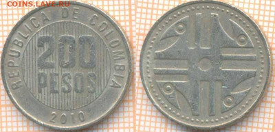 Колумбия 200 песо 2010 г., до 21.09.2020 г. 22.00 по Москве - Колумбия 200 песо 2010 1644